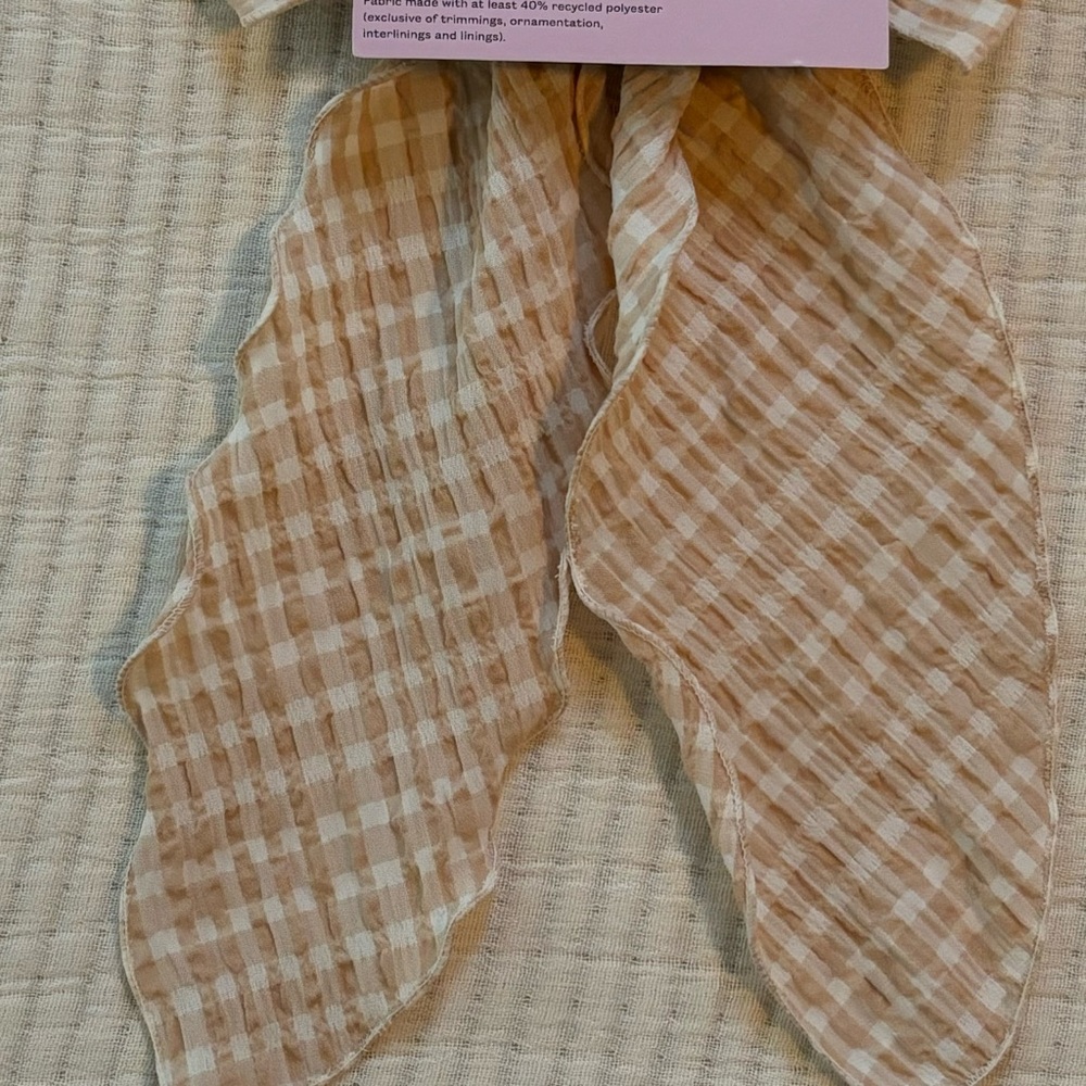 Wild Fable Gingham Bow Hair Clip Cream and White NWT - Picture 4 of 5
